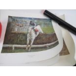 Two Claire Eva Burton pencil signed limited edition horse racing prints also signed by the