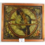 An early 19th Century reverse glass printed and painted Mezzotint of a terrestrial map 'Terrae