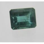 Octagon step cut natural Zambian emerald, 2.48cts, 8.5mm x 6.5mm, no modification. Condition report: