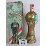 A souvenir 1990 world cup Italia 90 3 litre full bottle of Barolo Riserva 1984 in a World Cup shaped