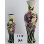 Two rare Moorcroft pottery trial design vases designed by Kerry Goodwin as part of the Art Nouveau