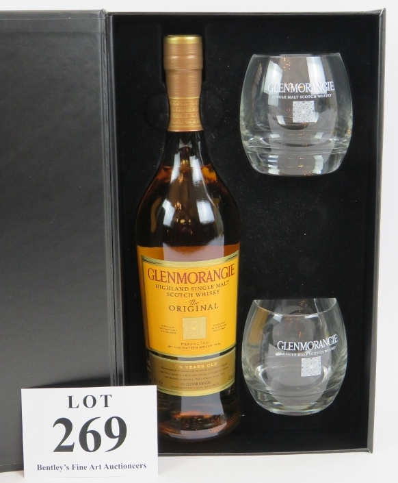 A bottle of Glenmorangie 10 year old highland single malt whisky, 70cl, in presentation box with