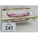 A rare 18th Century French porcelain desk stand/writing slope by Veuve Perrin (1748-1803) hand