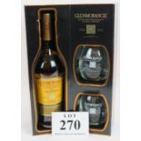 A bottle of Glenmorangie 10 year old highland single malt whisky, 70cl, in presentation box wit6h