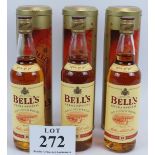 3 bottles of Bells 8 year old Scotch Whisky in presentation tins 70cl 40%. (3). Condition report: