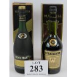 One bottle of Remy Martin VSOP Fine Champagne Cognac, 70cl 40% and one bottle of Martell vs