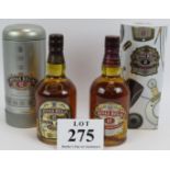 Two bottles of Chivas Regal 12 year old scotch whisky, in presentation tins, 70cl, 40%. (2).