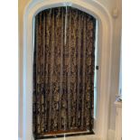 A good quality pair of black and gold Brocade door curtains. Fully lined and with tie backs and