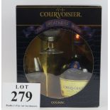 One bottle of Courvoisier VS Napoleon Cognac in presentation box with two brandy glasses, 70cl, 40%.