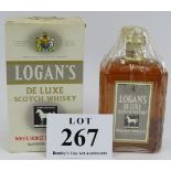 A bottle of Logan's Deluxe Scotch Whisky with original box and wrapper c1970s. Condition report: