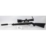 Ruger 11/22 .22 LR. with sound moderator No number. (ouluntyostokeskus.com). Serial No 824-09103 and