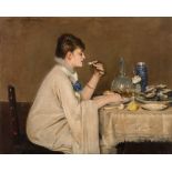 Louise Abbéma 1858–1927 Le repas d'huîtres 1877 Öl auf Leinwand oben links signiert und datiert