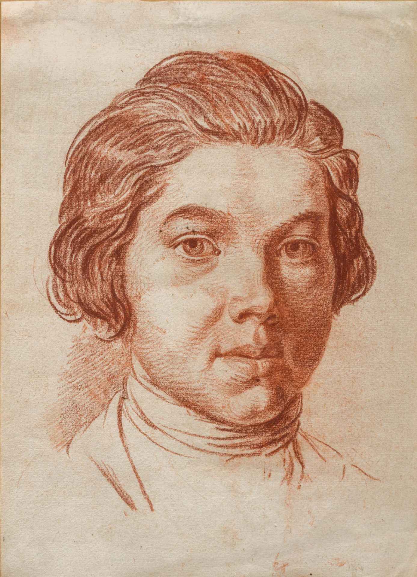 Pierre Alexandre Wille 1748–1821 zugeschrieben Portrait de jeune homme Rötel auf Papier 33 x 24,3