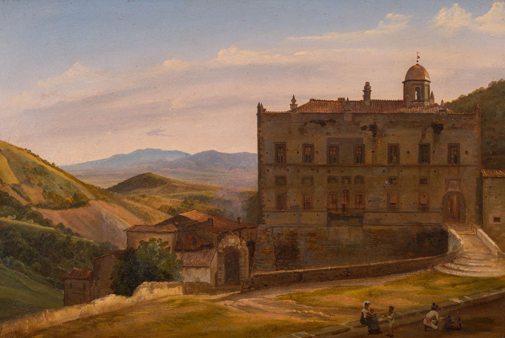 Friedrich Meyer-Schulthess 1792–1870 Römischer Palazzo mit Sicht auf Monti Tiburtini 1837 Öl auf