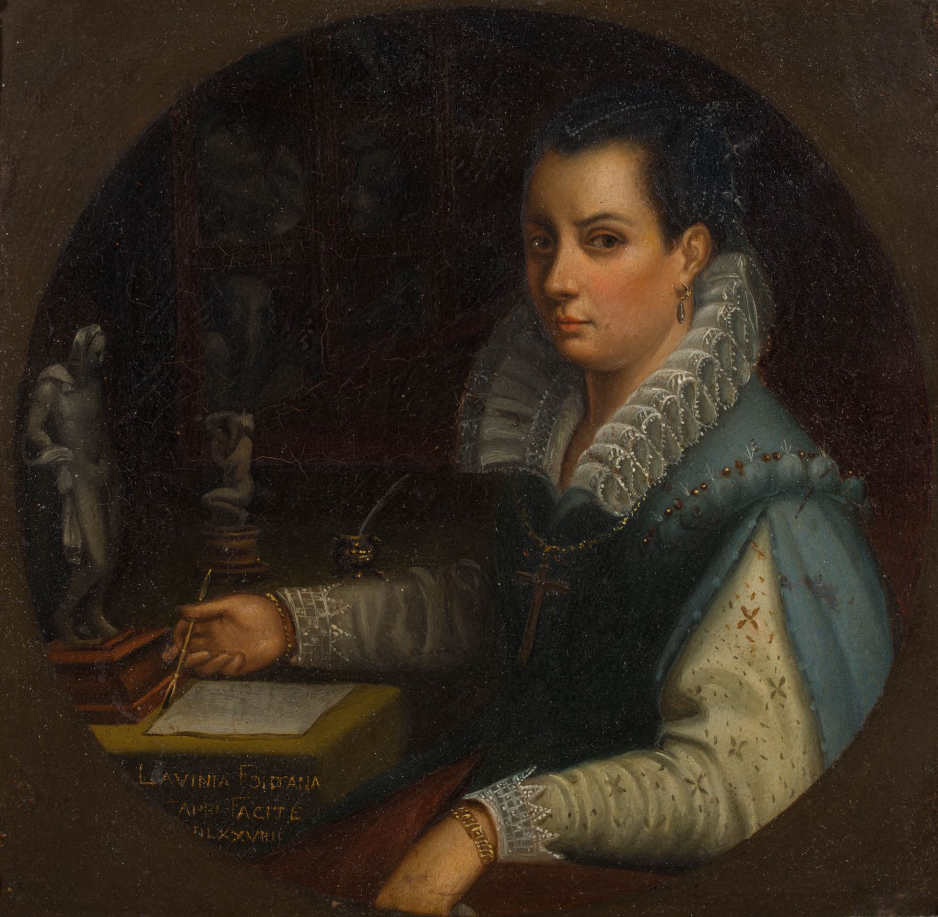 Lavinia Fontana 1552–1614 Selbstbildnis 1579 Öl auf Kupfer unten links signiert, bezeichnet und