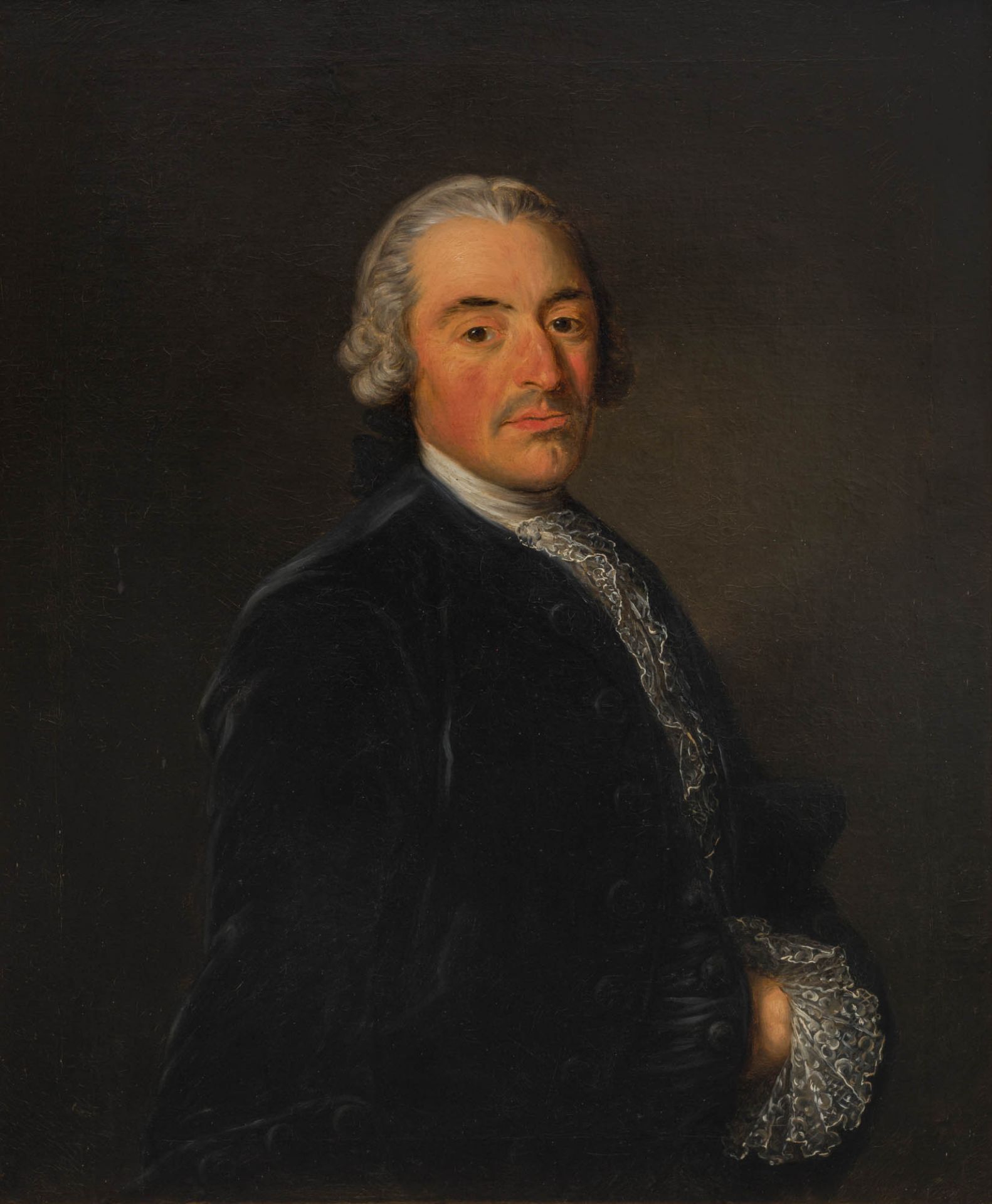 Pietro Uberti 1671– um 1762 Dreiviertelbildnis eines Mannes 1760 Öl auf Leinwand rückseitig signiert