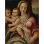 Italienische Schule 16. Jh. Madonna mit Kind Öl auf Holz 61 x 44,5 cm