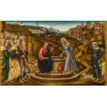 Italienische Schule 16. Jh. Christus am Brunnen um 1520 Öl auf Holz 140 x 220 cmProvenienz: