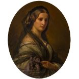 Hermann Winterhalter 1808-–1891 Bildnis einer Aristokratin als Diana 1859 Öl auf Leinwand unten