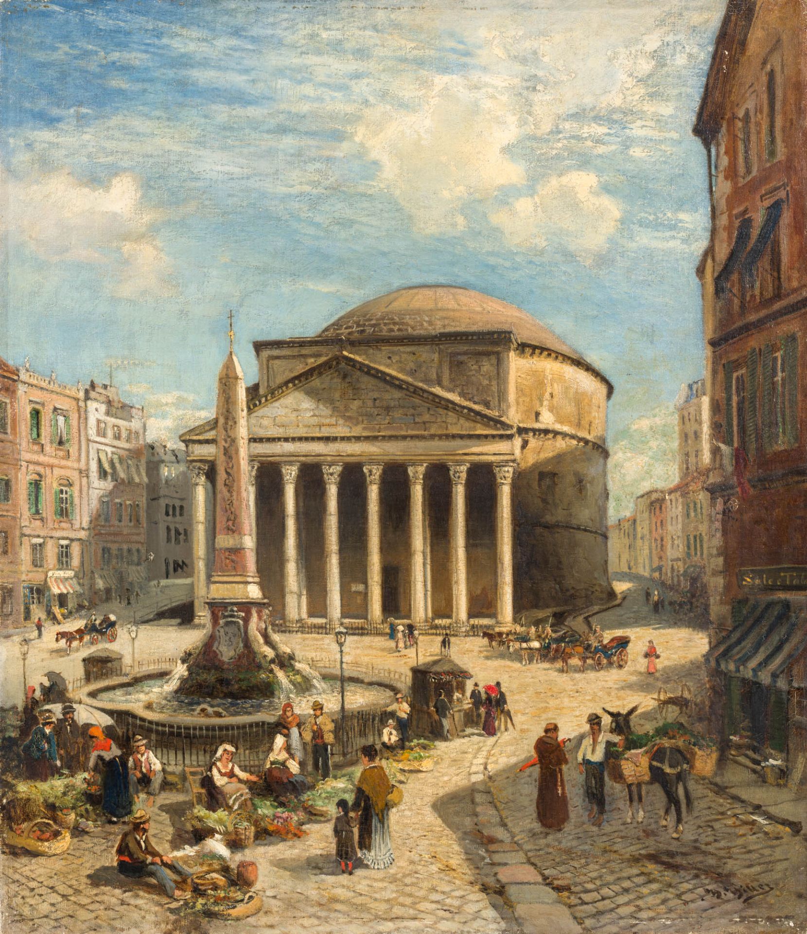 Heinrich Hiller 1846–1912 Pantheon, Rom Öl auf Leinwand unten rechts signiert H. Hiller 79 x 68 cm