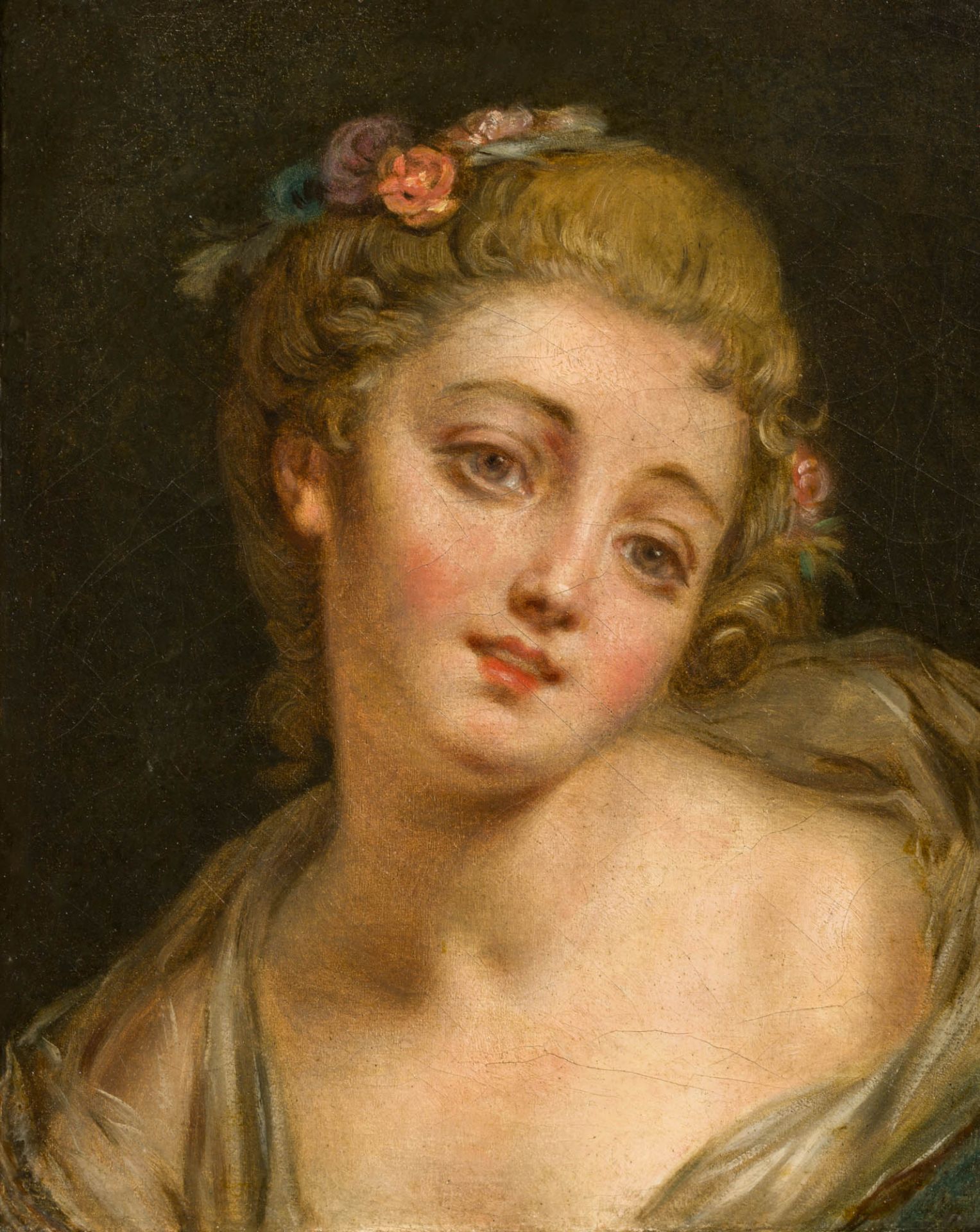 Jeanne Philiberte Ledoux 1767–1840 zugeschrieben Bildnis einer jungen Frau Öl auf Leinwand 27 x 22,5