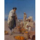 Abraham Hermanjat 1862–1932 Les vendeurs d'oranges 1896 Öl auf Leinwand unten links signiert und