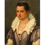 Alessandro Allori 1535–1607 Umkreis Frauenbildnis Öl auf Holz 60,5 x 48 cmProvenienz: