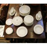 AN EXTENSIVE ROYAL WORCESTER UNFINISHED GOLD CHANTILLY PATTERNED PART DINNER SERVICE
