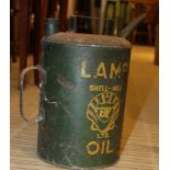 A GREEN FINISHED SHELL-MEX BP LTD LAMP OIL CONTAINER, together with a selection of galvanized