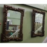 A PAIR OF VERY FANCY GILT FRAMED PLAIN PLATE WALL MIRRORS