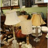 FOUR VARIOUS USEFUL & DECORATIVE DOMESTIC TABLE LAMPS