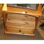 A MODERN PINE SIDE CABINET, fitted with a single lower drawer