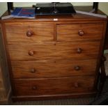 A LARGE LATE 19TH CENTURY MAHOGANY FINISHED CHEST OF FIVE DRAWERS