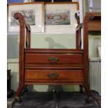 A FIRST QUARTER 20TH CENTURY MAHOGANY CONVERTED CANTERBURY, now formed as a music stool, with two