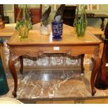 A CRAFTSMAN MADE MAHOGANY FINISHED RECTANGULAR TOPPED COFFEE TABLE, with re-entrant corners and