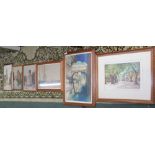 A GOOD SELECTION OF COLOURED ETCHINGS BY TATTON WINTER many have gallery labels en verso