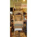 A SELECTION OF WOVEN WICKER AND RATTAN CONSERVATORY ARMCHAIRS