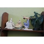 FIVE VARIOUS FEMALE FIGURINES