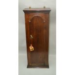 AN OAK WALL CABINET fashioned from the carcase of a long case clock c.1810, 36cm x 94cm