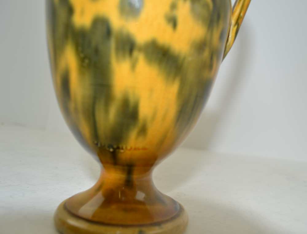 DUNMORE POTTERY A 19th Century Scottish 'Art Pottery' ewer, in egg and spinach glaze, 17cm high, - Image 4 of 4