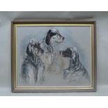URSULA WHITE Study of Irish Setters. Pastel, signed, dated 1979 and titled, 59cm x 74cm, in glazed
