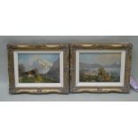 A PAIR OF FIRST QUARTER 20TH CENTURY OILS ON PANEL SWISS STUDIES, to include Lake Geneva and