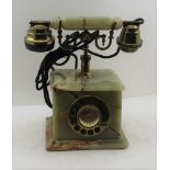 A MID 20TH CENTURY ONYX TELEPHONE with brass mounts