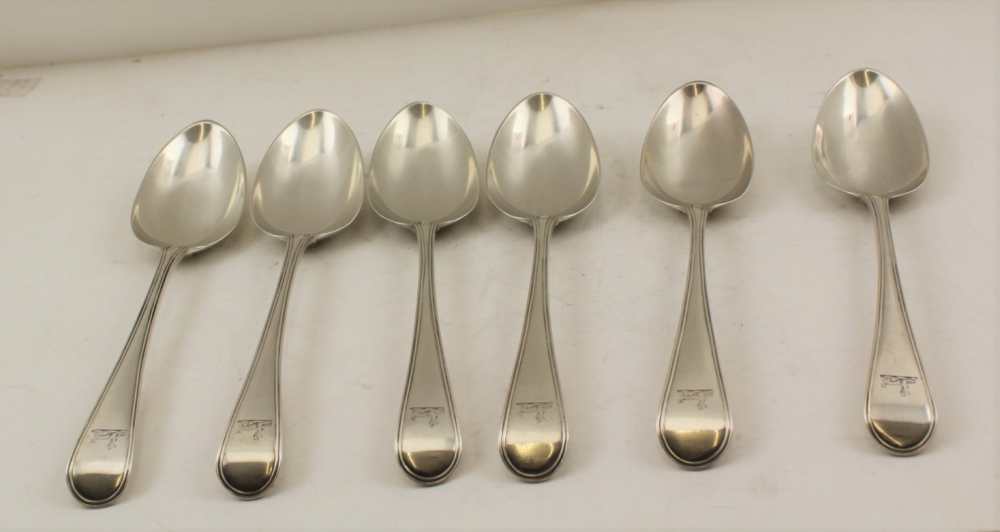 GEORGE SMITH (III) AND WILLIAM FEARN, A SET OF SIX GEORGE III SILVER SOUP / TABLESPOONS, Old English