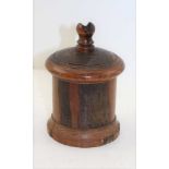 A 19TH CENTURY TREEN STRING HOLDER the knop fitted blade, 16cm high