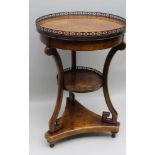 A THEODORE ALEXANDER REPRODUCTION POLLARD EFFECT OCCASIONAL TABLE, circular top with pierced
