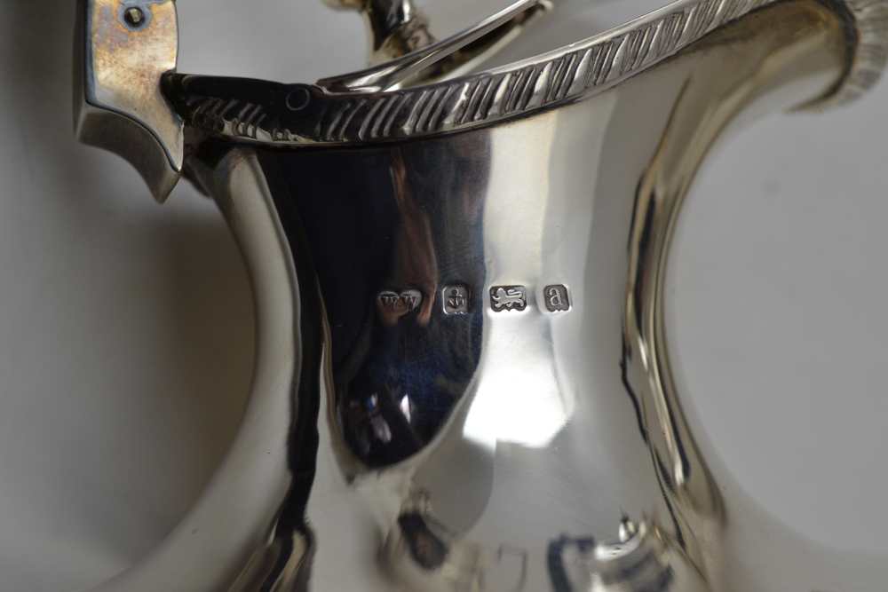 WILLIAM WILLIAMS LTD A LATE VICTORIAN FIVE PIECE SILVER TEA & COFFEE SET of Georgian design, - Image 3 of 5