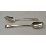 PETER, ANN & WILLIAM BATEMAN, A PAIR OF SILVER BASTING SPOONS, London 1802, combined weight; 207g