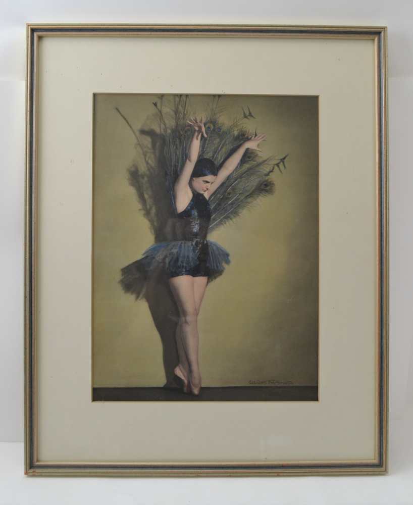 AFTER WALDEN HAMMOND 'Ballerina' hand embellished image of ballerina en pointe, signed bottom right,
