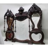 A 20TH CENTURY CONTINENTAL ART NOUVEAU DESIGN OVER MANTEL MIRROR of fancy form, having five